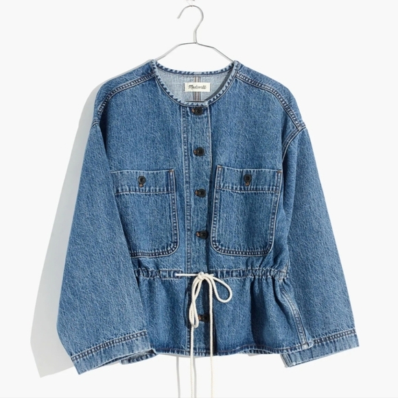 Madewell Jackets & Blazers - Madewell Denim Claremont Drawstring Jacket Saybrook Wash Medium